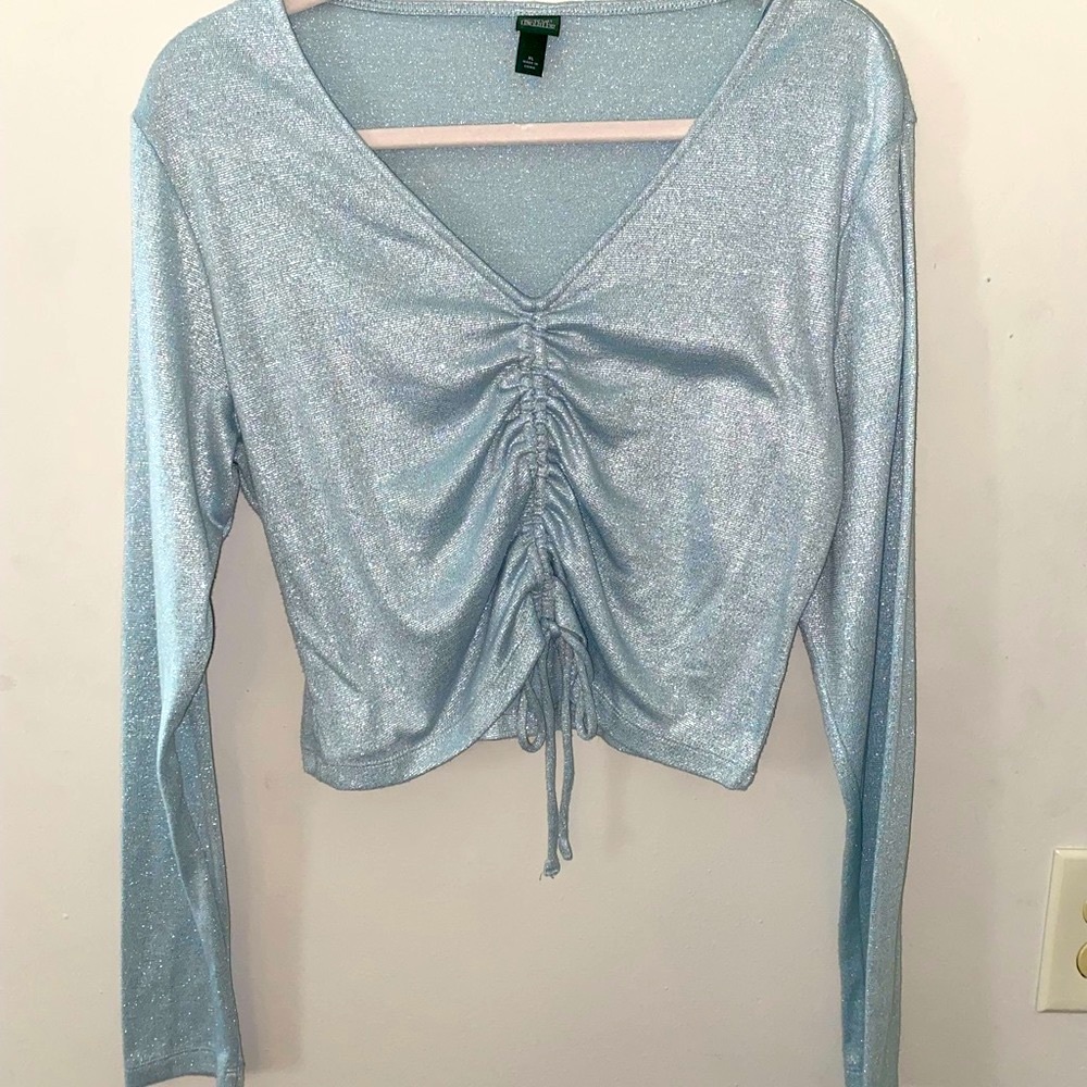 XL light blue Wild Fable cropped top